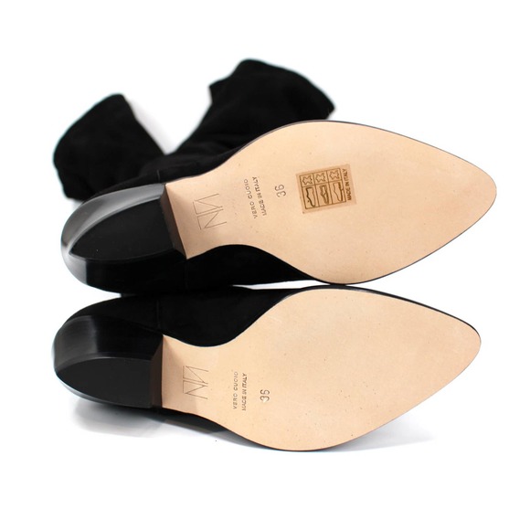 Tamara Mellon Go West Black Suede Over The Knee 35 Pointed Boots 36 NEW Bootie - Picture 6 of 8